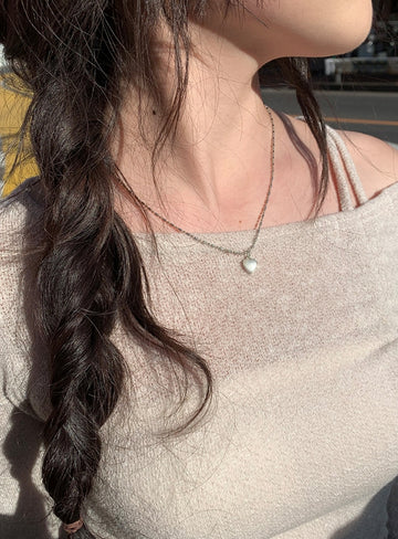 Amp Silver Mini Heart Pendant Necklace